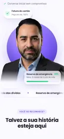 Capa de uma página para educação financeira vista no celular